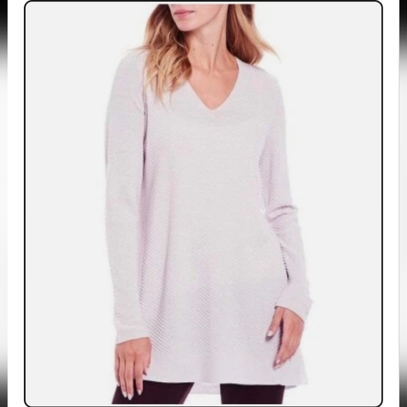 Eileen Fisher Sweaters - Eileen Fisher Extra Fine Italian Merino Wool Lilac V Neck Ribbed Knit Sweater L